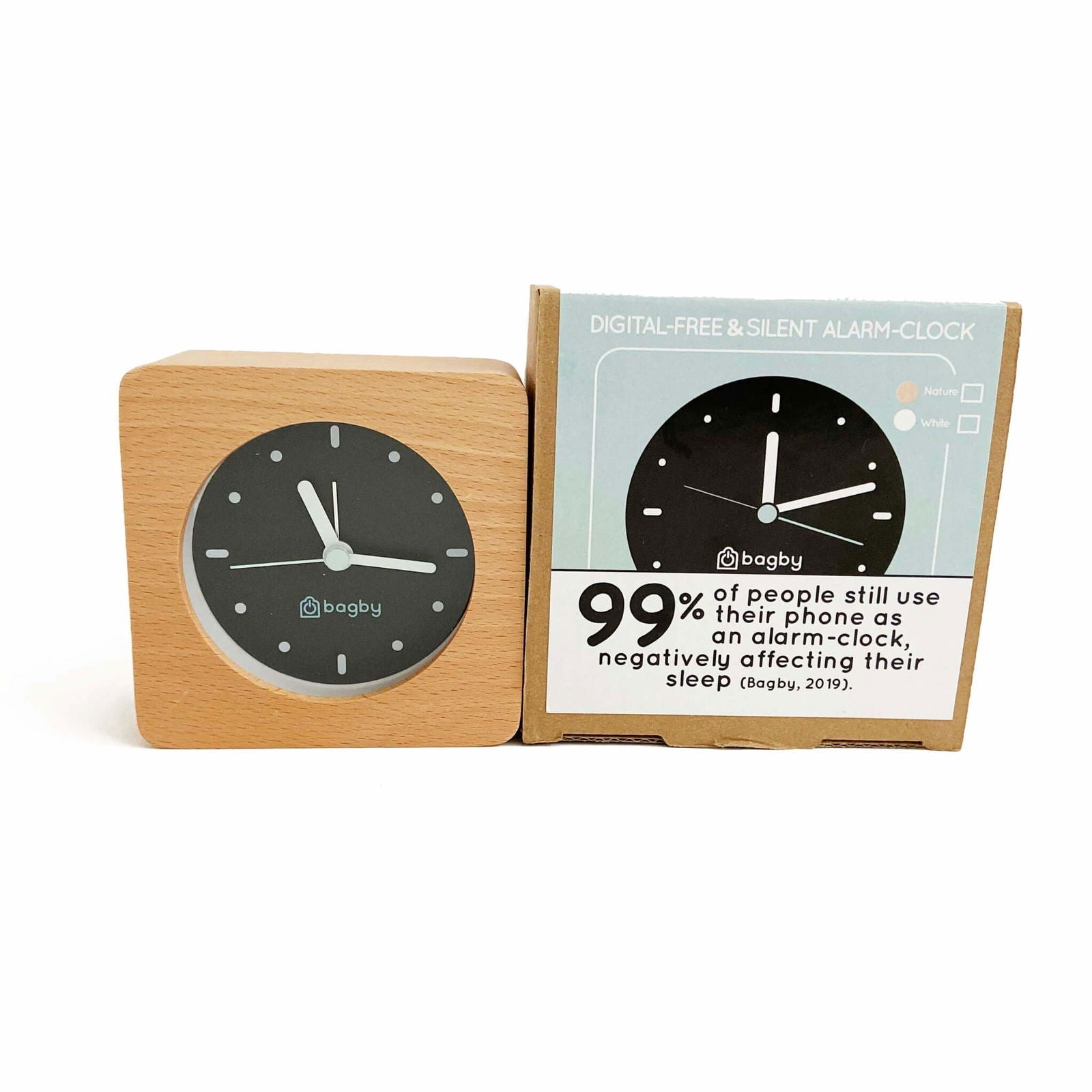 Bagby Minimalist Silent Alarm Clock