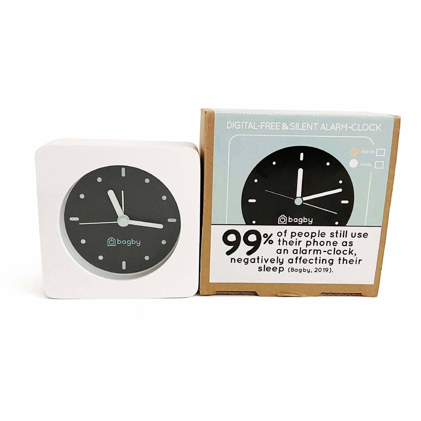 Bagby Minimalist Silent Alarm Clock