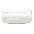 White Marble & Glass Bowl