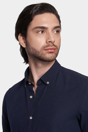 Linen Resort Shirt - Classic Navy