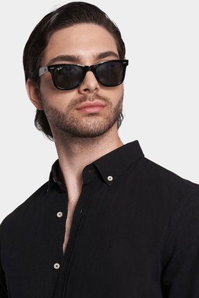 Linen Resort Shirt - Jet Black
